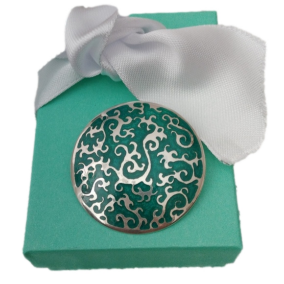 artisan silver Jewelry - Artisan Sterling Silver+ Enamel Hidden Dragon Brooch